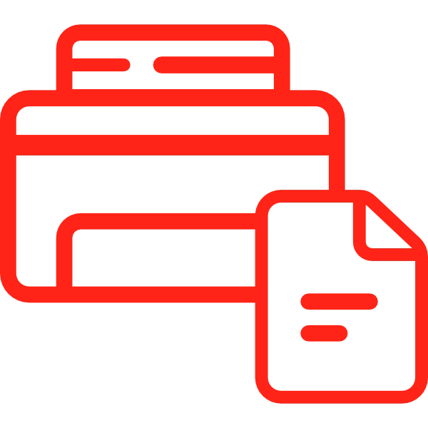 Icono de soluciones de impresión y digitalización